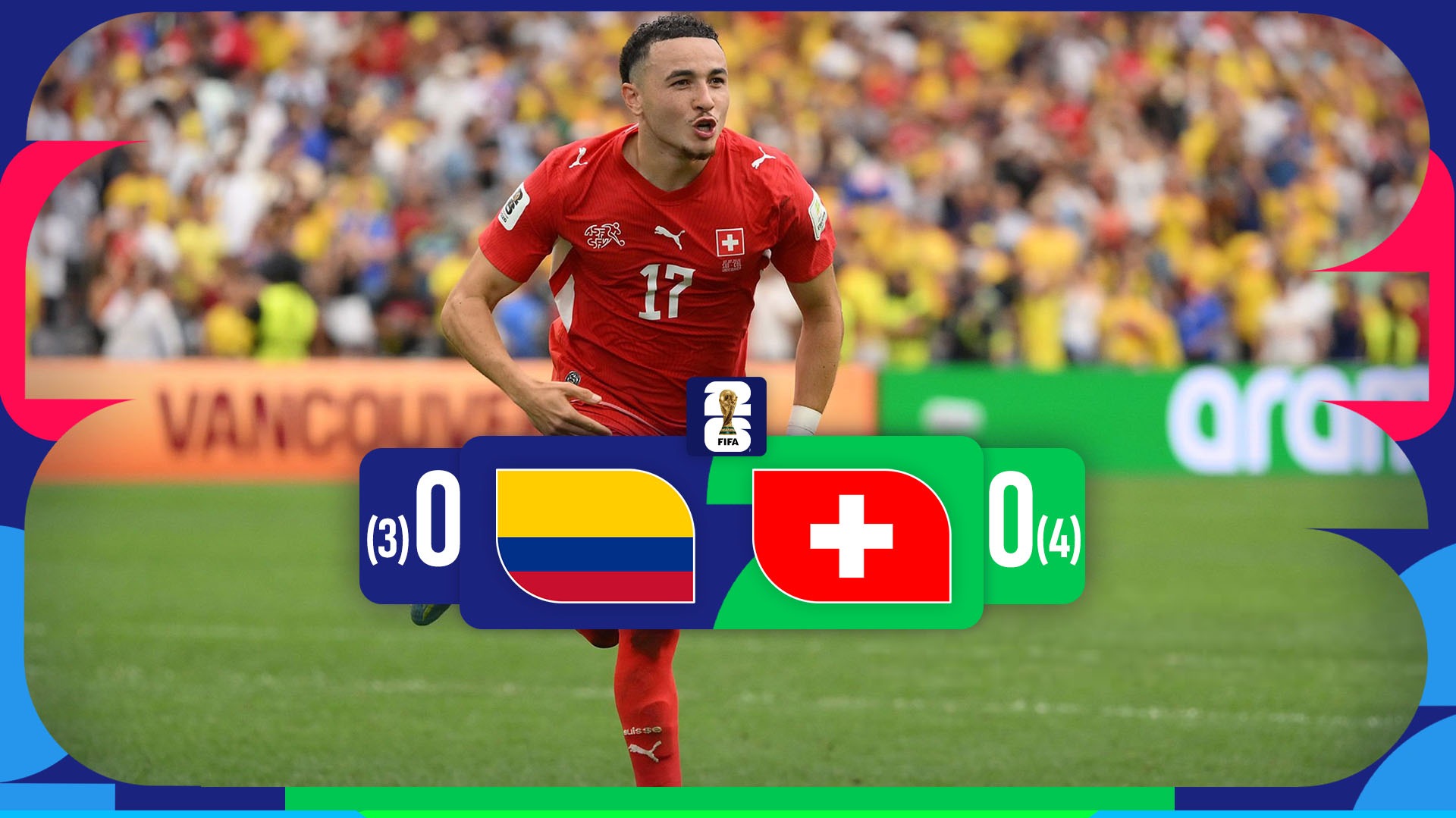 خلاصه بازی سوئیس (4) 0-0 (3) کلمبیا