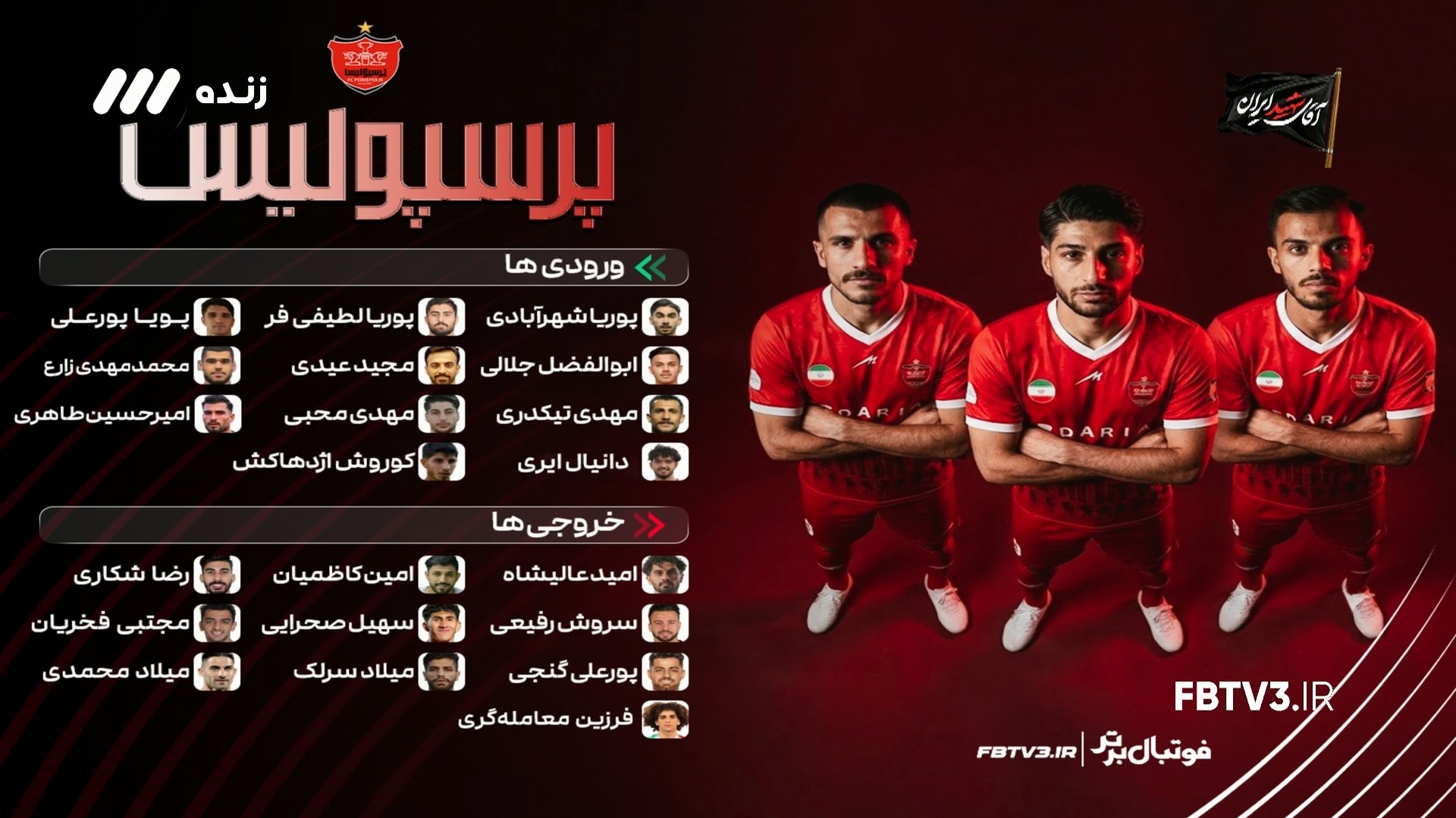 بازیکنان ورودی و خروجی پرسپولیس در نقل و انتقالات لیگ برتر 06-1405