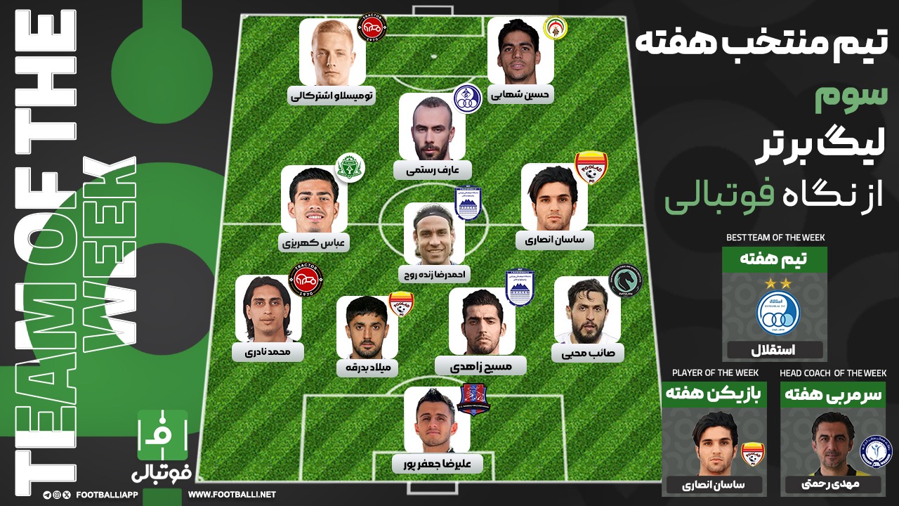 تیم منتخب هفته سوم؛ رنگارنگ