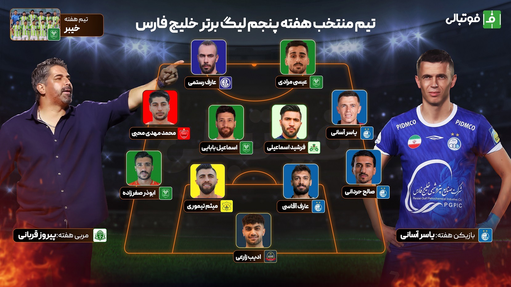 تیم منتخب هفته پنجم؛ بازیهای بد، دربیِ خوب!