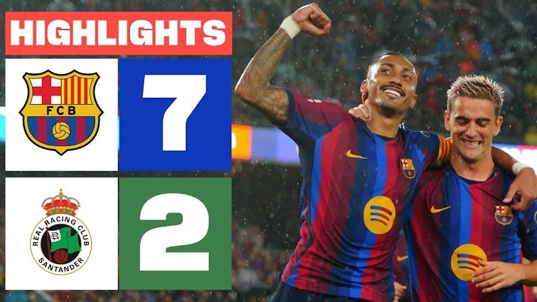 خلاصه بازی بارسلونا 7-2 سانتاندر