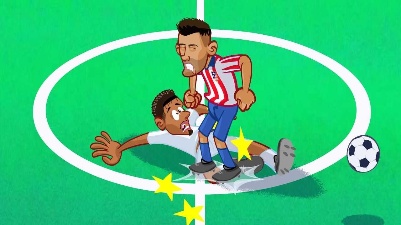 انیمیشن طنز بازی اتلتیکو مادرید 2-1 رئال مادرید